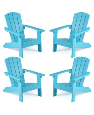 4 Piece Kid's Adirondack Chair All-Weather HIPS Toddler Lawn Chair w/ Ergonomic Design