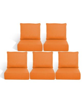 Outdoor Deep Seat Cushions Set - 5 Set Waterproof and Fade Resistant Patio Furniture Replacement Cushions, Fit Chairs and Sofas