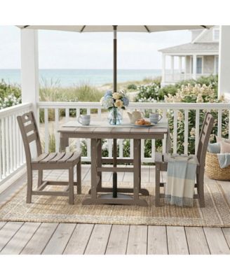 3-Piece HDPE Patio Dining Bistro Set - Square Table and 2 Chairs