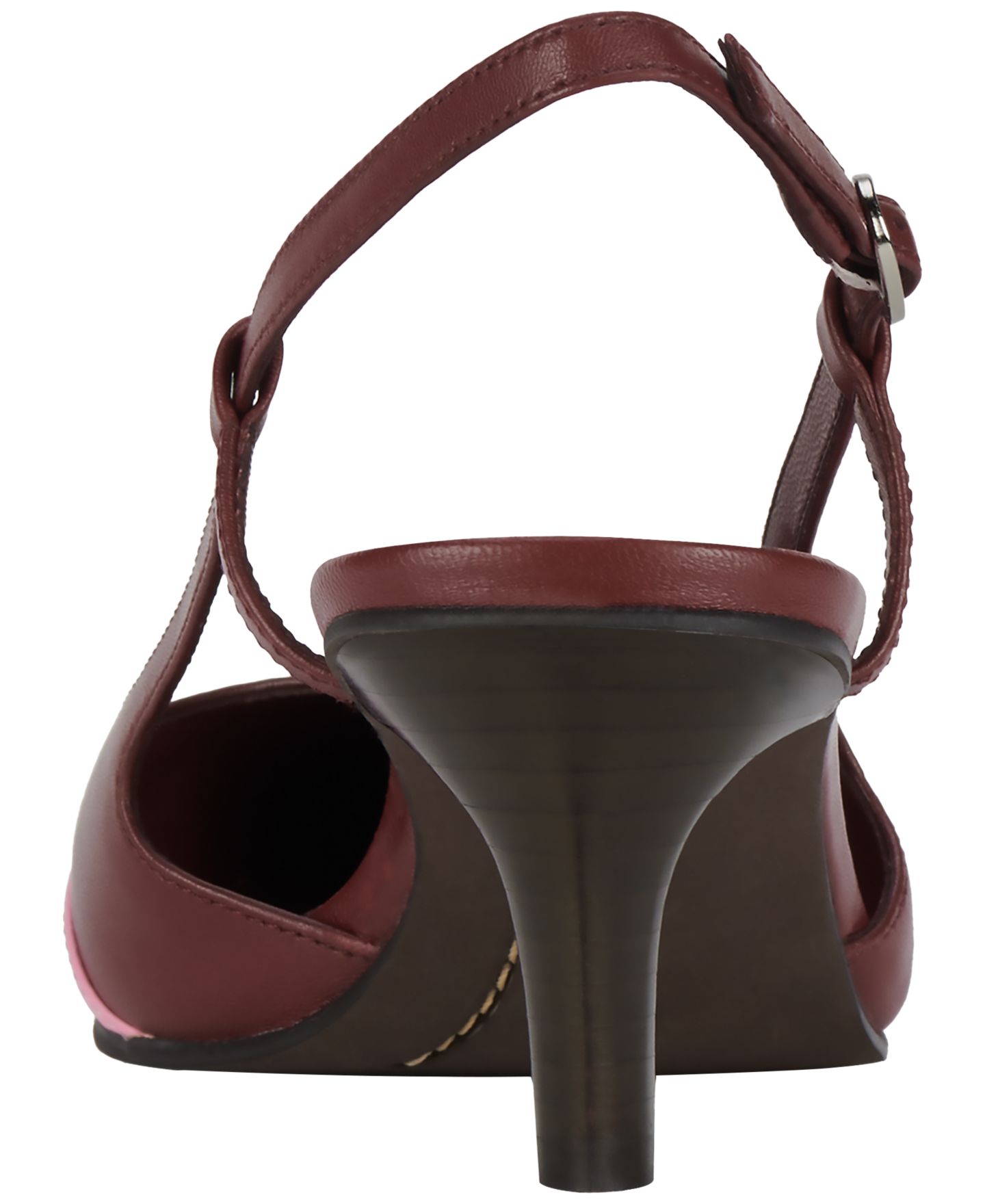 Женские туфли Jeffrey Campbell Booshky Cap-Toe Slingback Pumps, цвет: Винный / Розовый комбинированный — фото 3