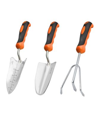 Garden Tool Set 3-in-1 Heavy-duty Trowel Transplanter Cultivator Cast-aluminum Rust Resistance Non-slip Softgrip Handles