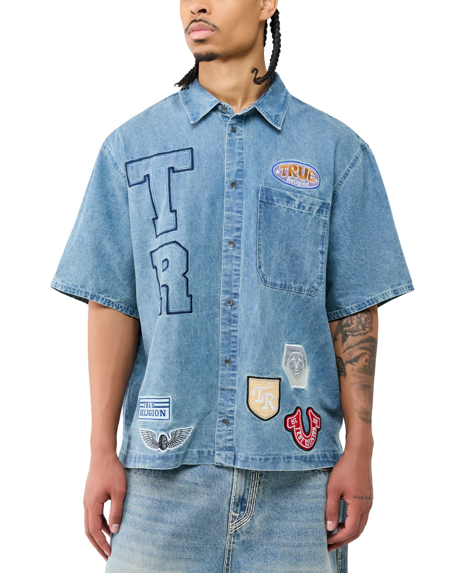 Men's Denim True Patchwork Shirt