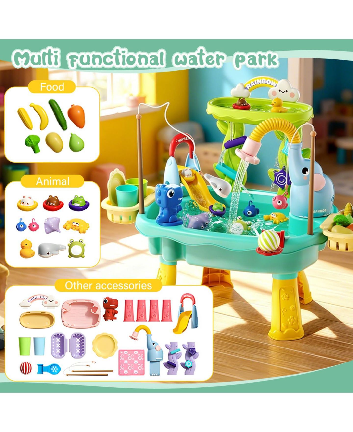 Детские игрушки GNUADZ Kids Water Table with Electric Pump 4-in-1 Play Station, Ages 18M+, цвет: Синий — фото 2