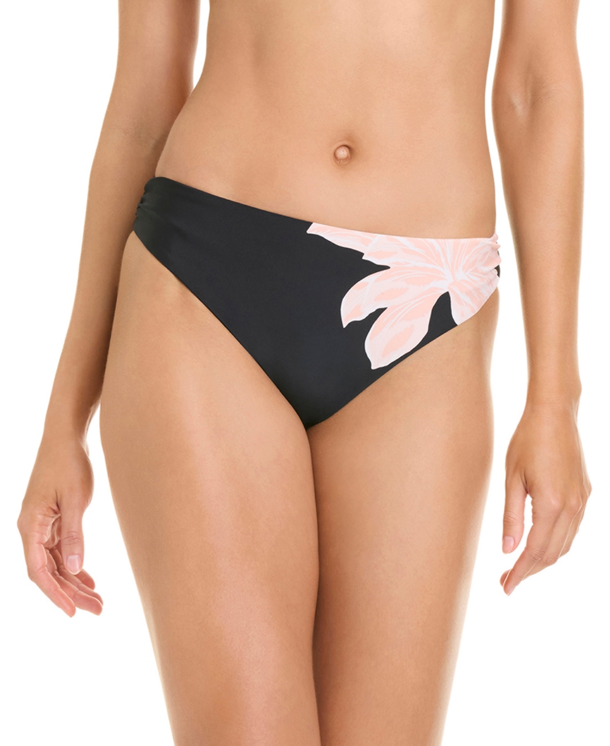 Sanctuary Women's Woodland Flora Side Shirred Hipster Swim Bottoms In Black
