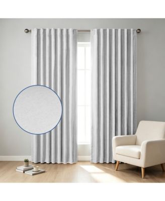 Chenille Blackout Back Tab Curtains Pair