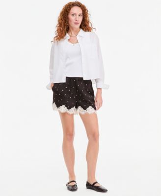 Women's Pull-On Lace-Trim Shorts
