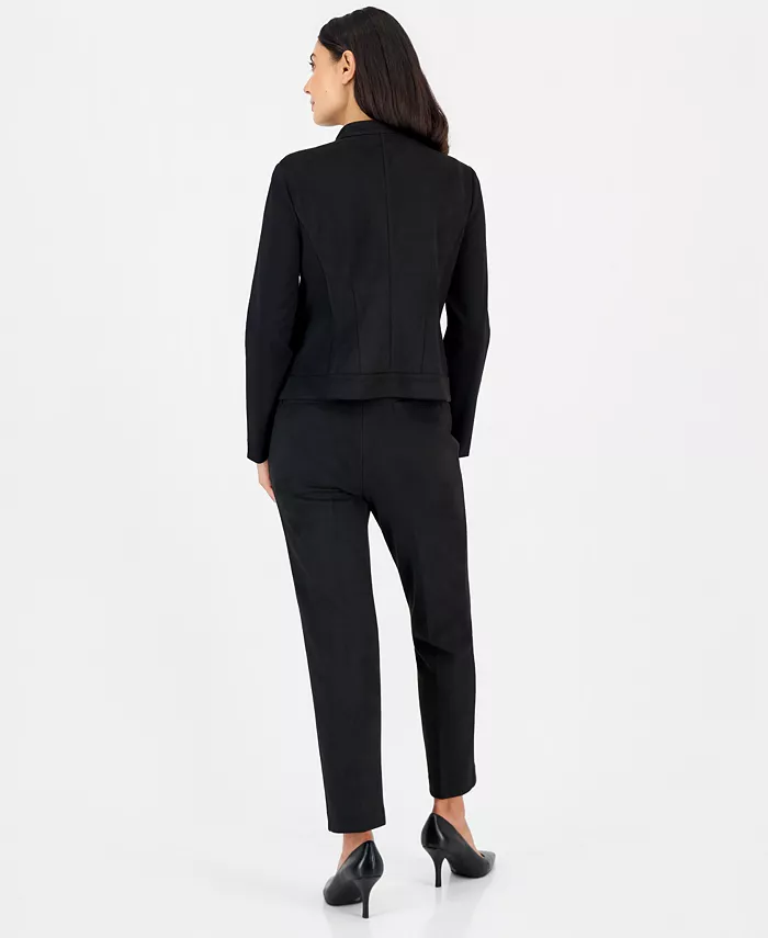 Petite Faux Suede Combo Zip Jacket - thumbnail 4