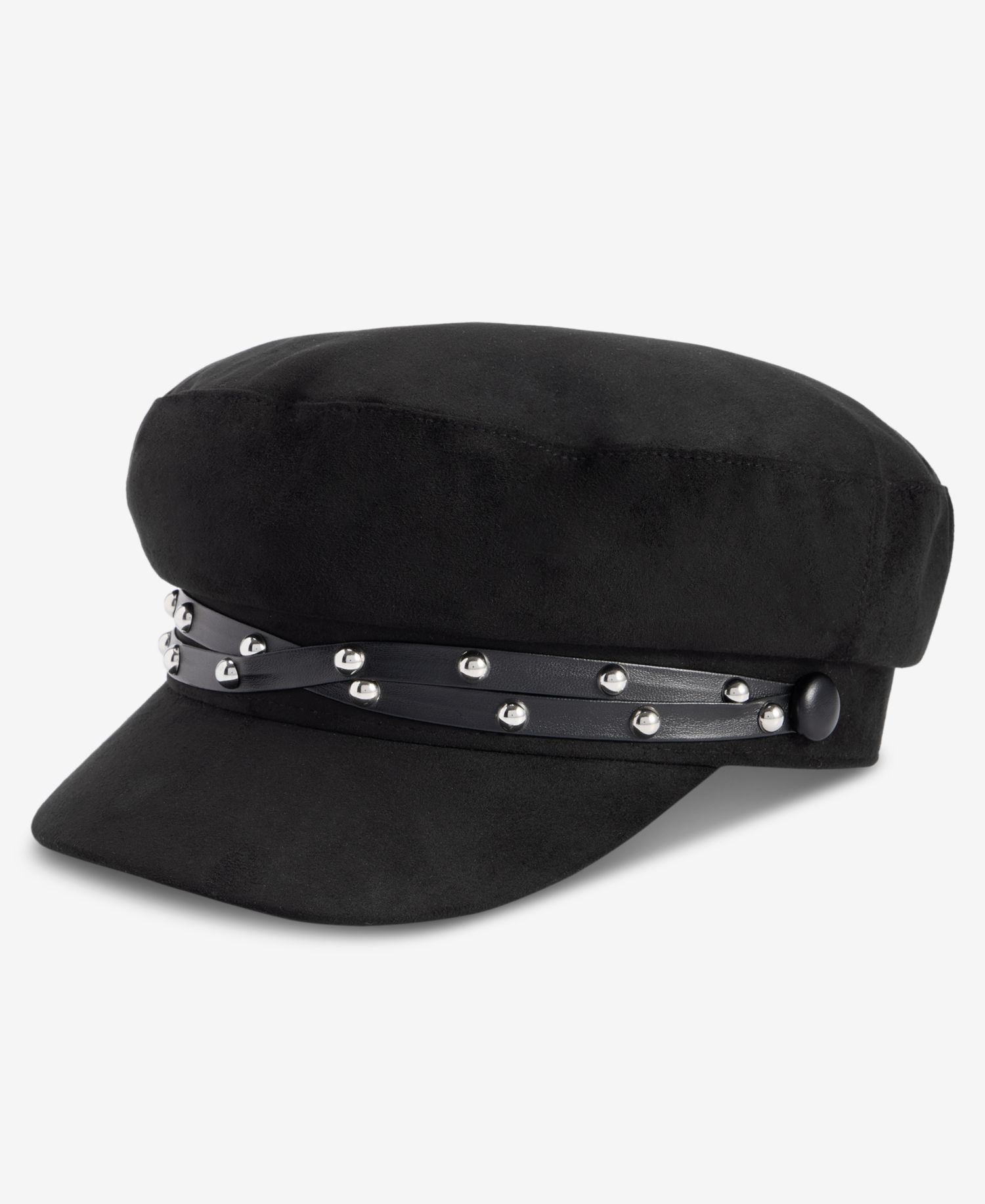 Double Stud Band Suede Skipper Cap