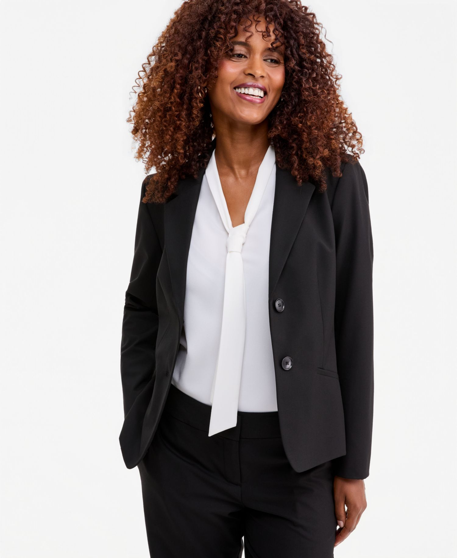 Women's Machine Washable Two-Button Blazer, Regular & Petite
