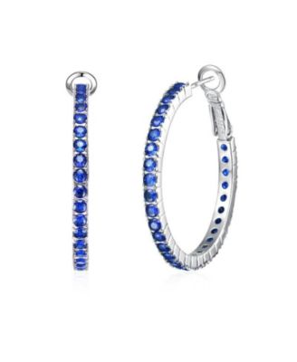 Chic White Gold Plated CZ Hinge Hoop Statement Earrings