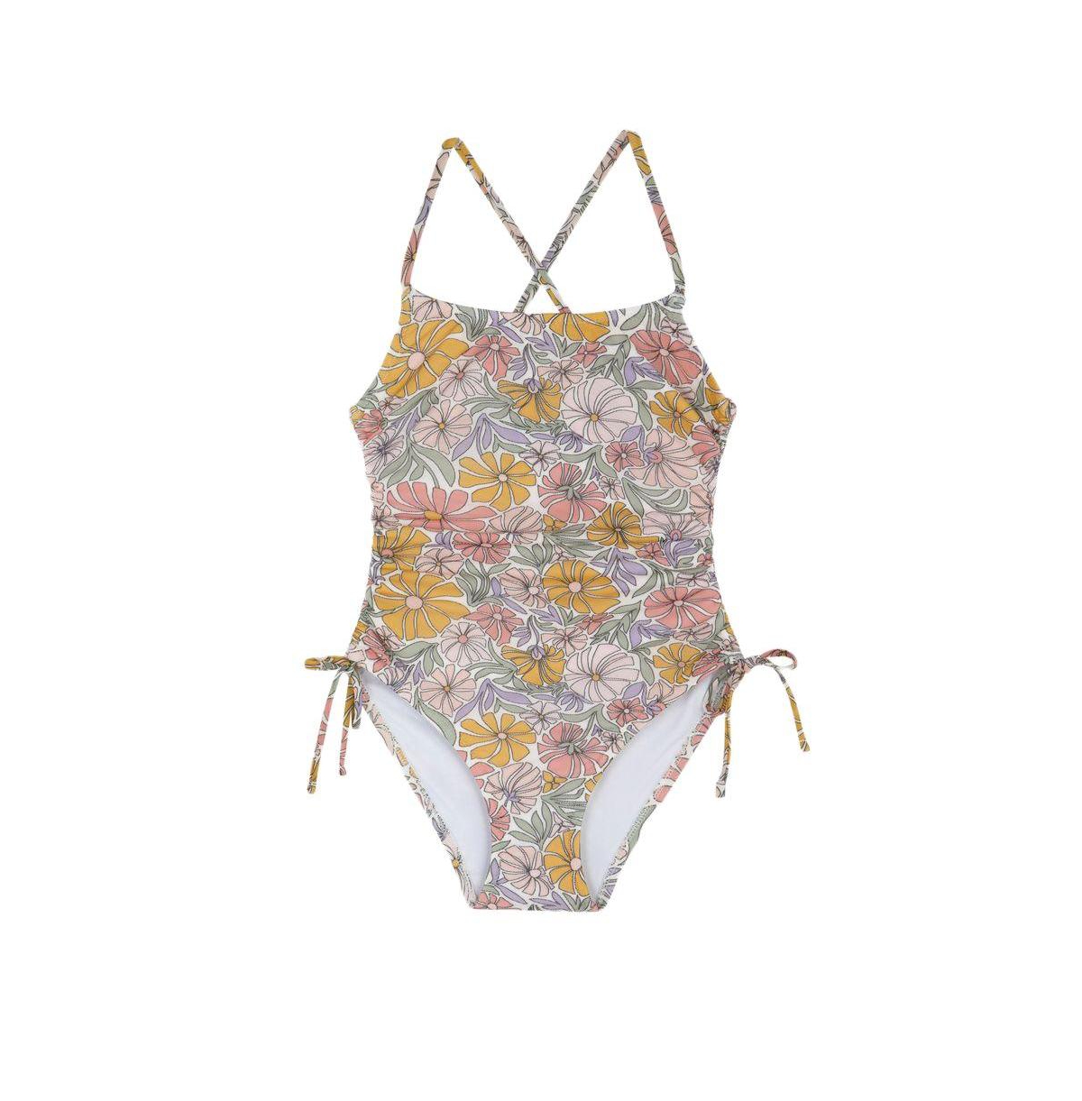 Gottex Kids Child Girls Soft Bloom Criss Cross Back Adjustable One Piece