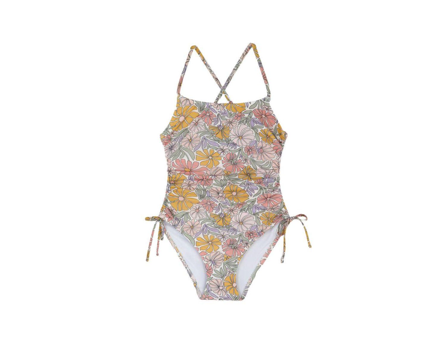Child Girls Soft Bloom Criss Cross Back Adjustable One Piece