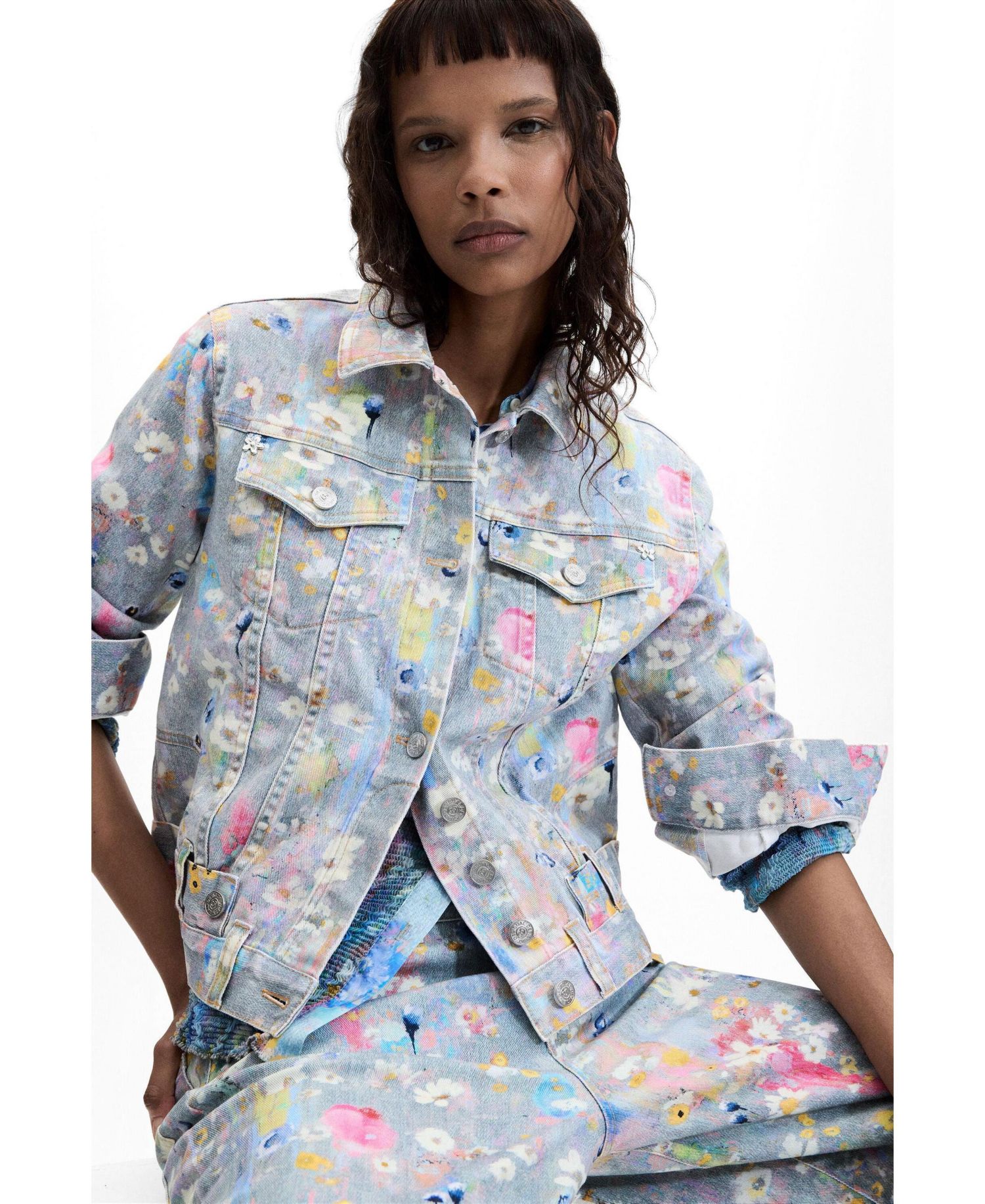 Women's Printed Denim Jacket