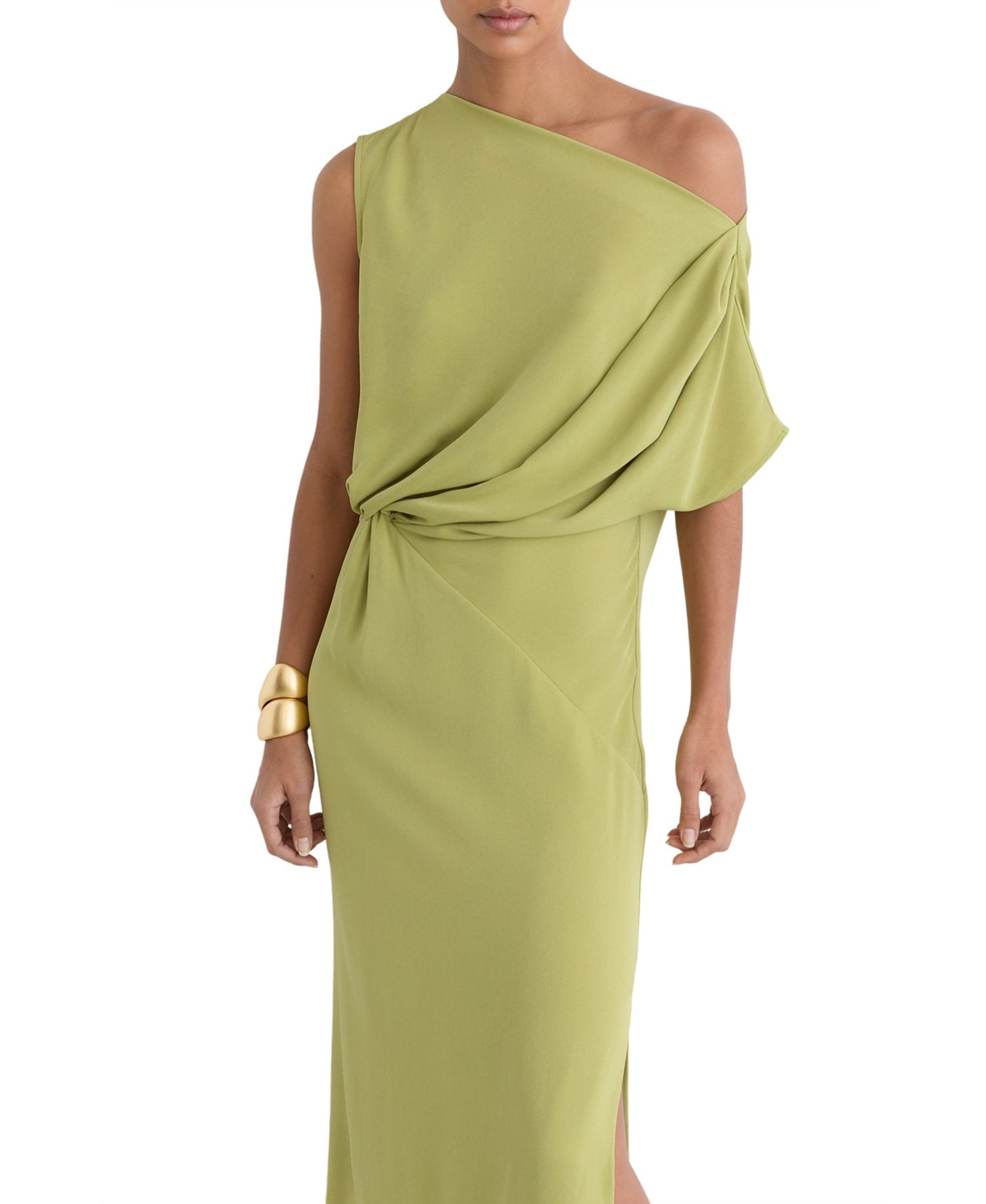 Women's Beth Asymmetric Tuck Detail Midi Dress