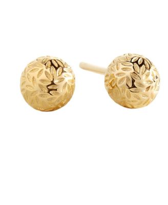 Textured Gold Ball Studs
