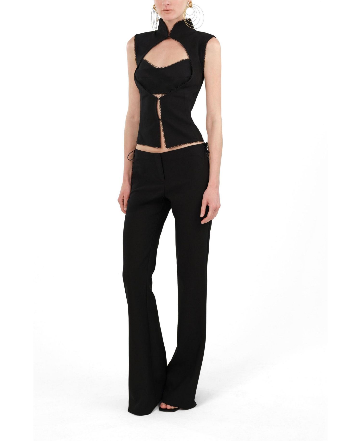 Women's Side-Tie Low-Rise Slim Fit Trousers