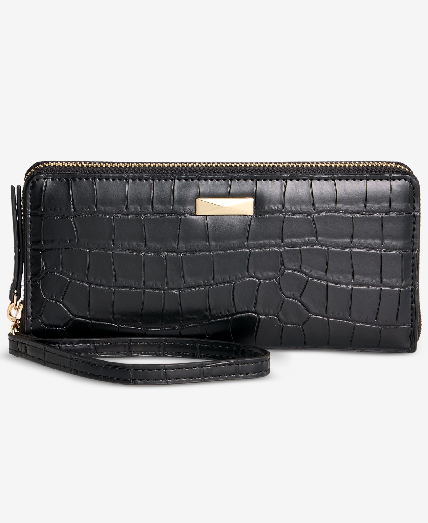 Hazell Croco-Embossed Zip Around Wallet