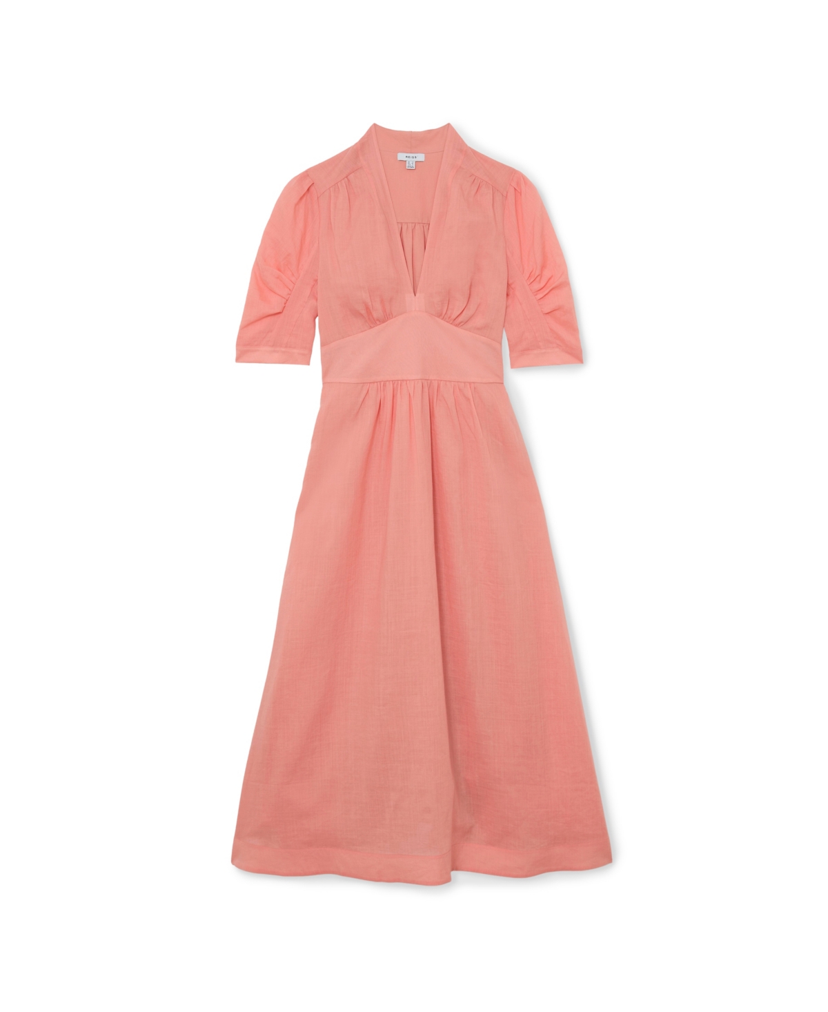 Reiss Women's Short-Sleeve Waisted Midi Dress