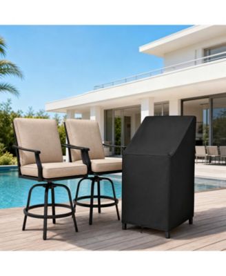 Patio Chair Cover, 1 Pack, Silver-Coated 600D Oxford Fabric, Waterproof, Stackable, Fits 27" x 27" x 49" Chairs