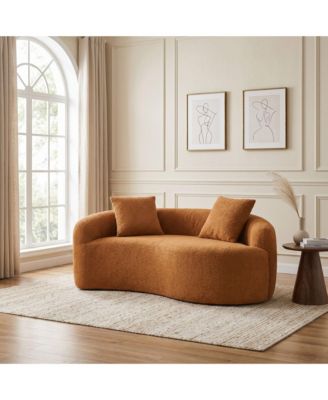 S-Curved Chenille Sofa Loveseat, Dual-Depth, No Assembly, Compact for Small Spaces