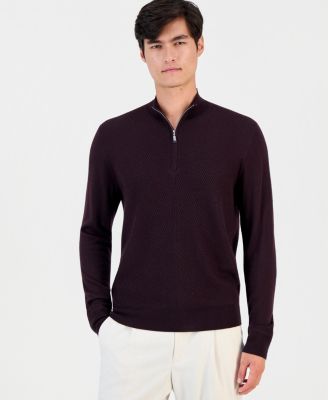 Men's Long Sleeve Merino Quarter-Zip Sweater