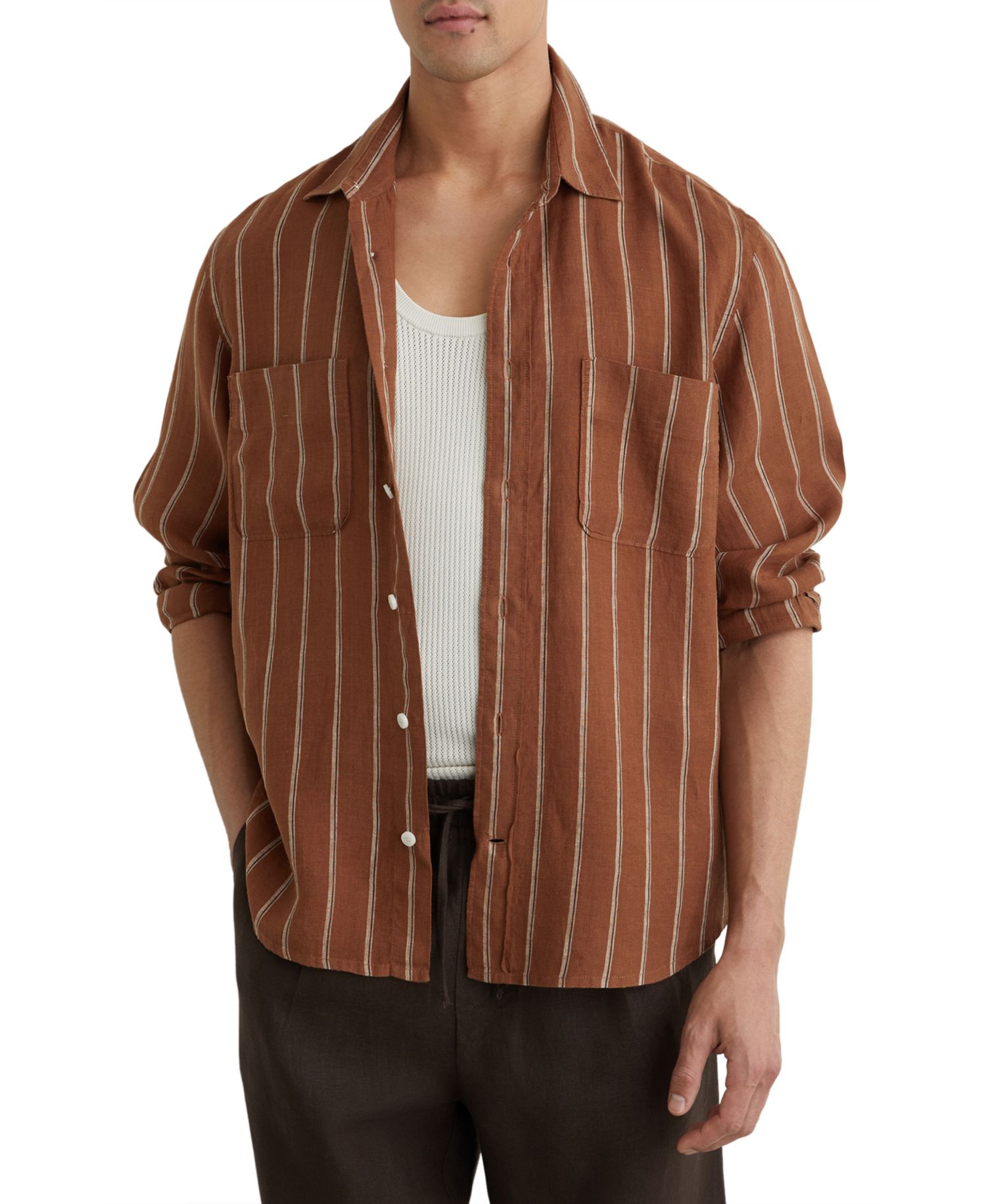 Men's Rubus Stripe Linen Shirt