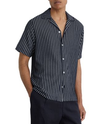 Men's Griff Textured Stripe Cuban Shirt