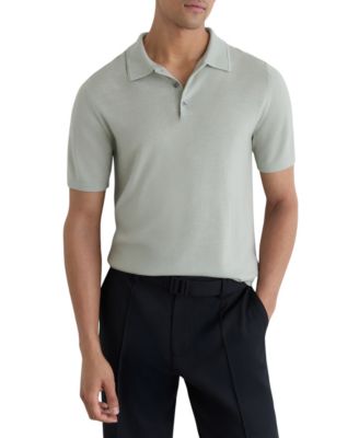Men's Manor Half Button Merino Wool Polo Shirt