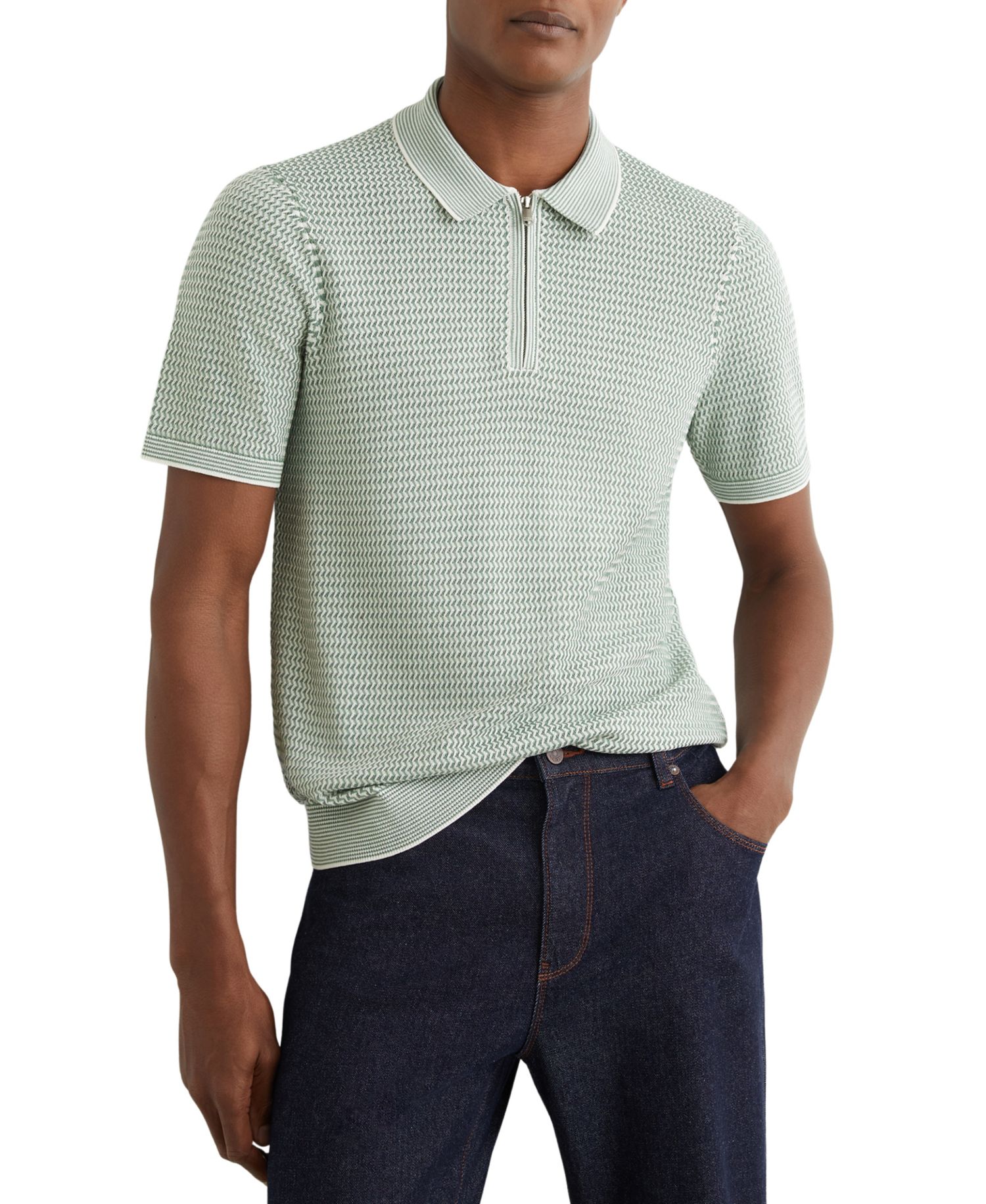 Men's Brink Half Zip Textured Polo Shirt