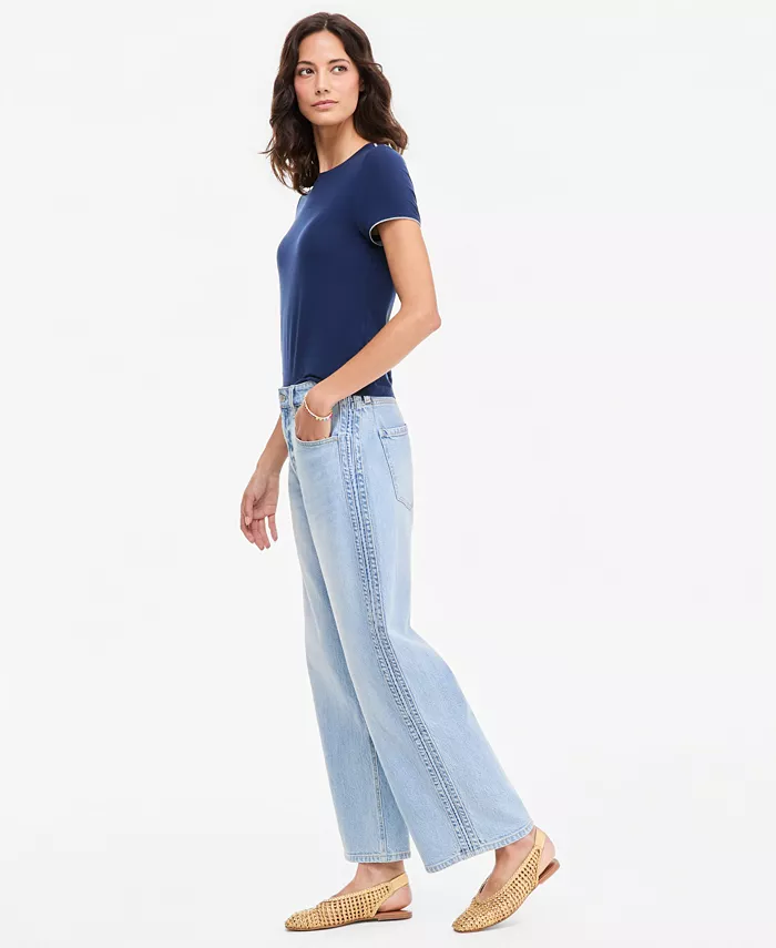 Women's Mid-Rise Side-Stripe Curve Leg Jeans - thumbnail 4