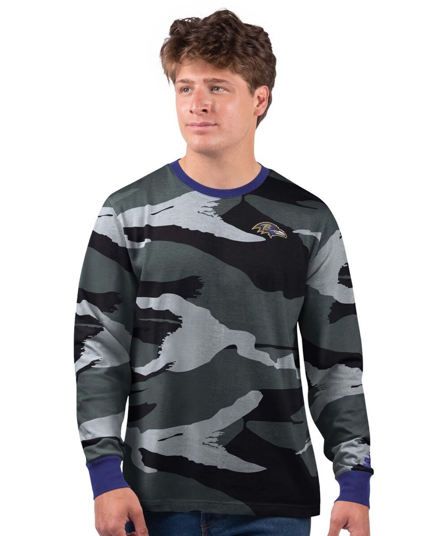 Men's Gray Baltimore Ravens Thursday Night Gridiron Long Sleeve T-Shirt