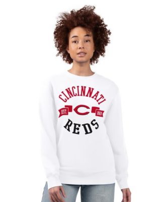 Women's White Cincinnati Reds Team Logo Fleece Pullover Sweatshirt