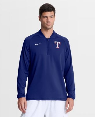 Men's Royal Texas Rangers Authentic Collection Dri-FIT Raglan Half-Zip Pullover Hoodie