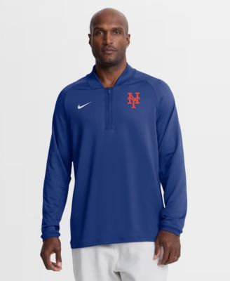 Men's Royal New York Mets Authentic Collection Dri-FIT Raglan Half-Zip Pullover Hoodie