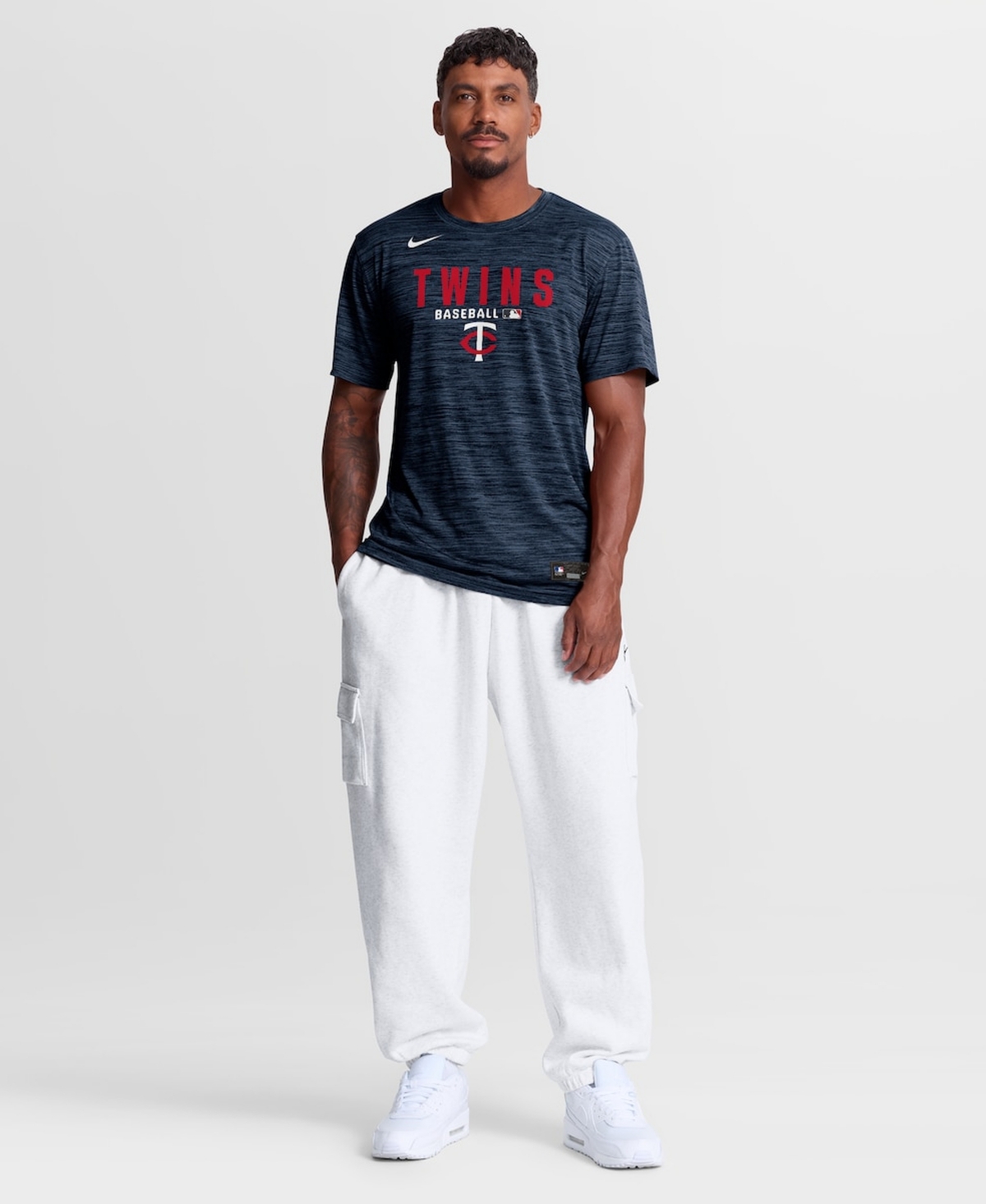 Nike Men's Navy Minnesota Twins Authentic Collection Velocity Dri-fit T-Shirt