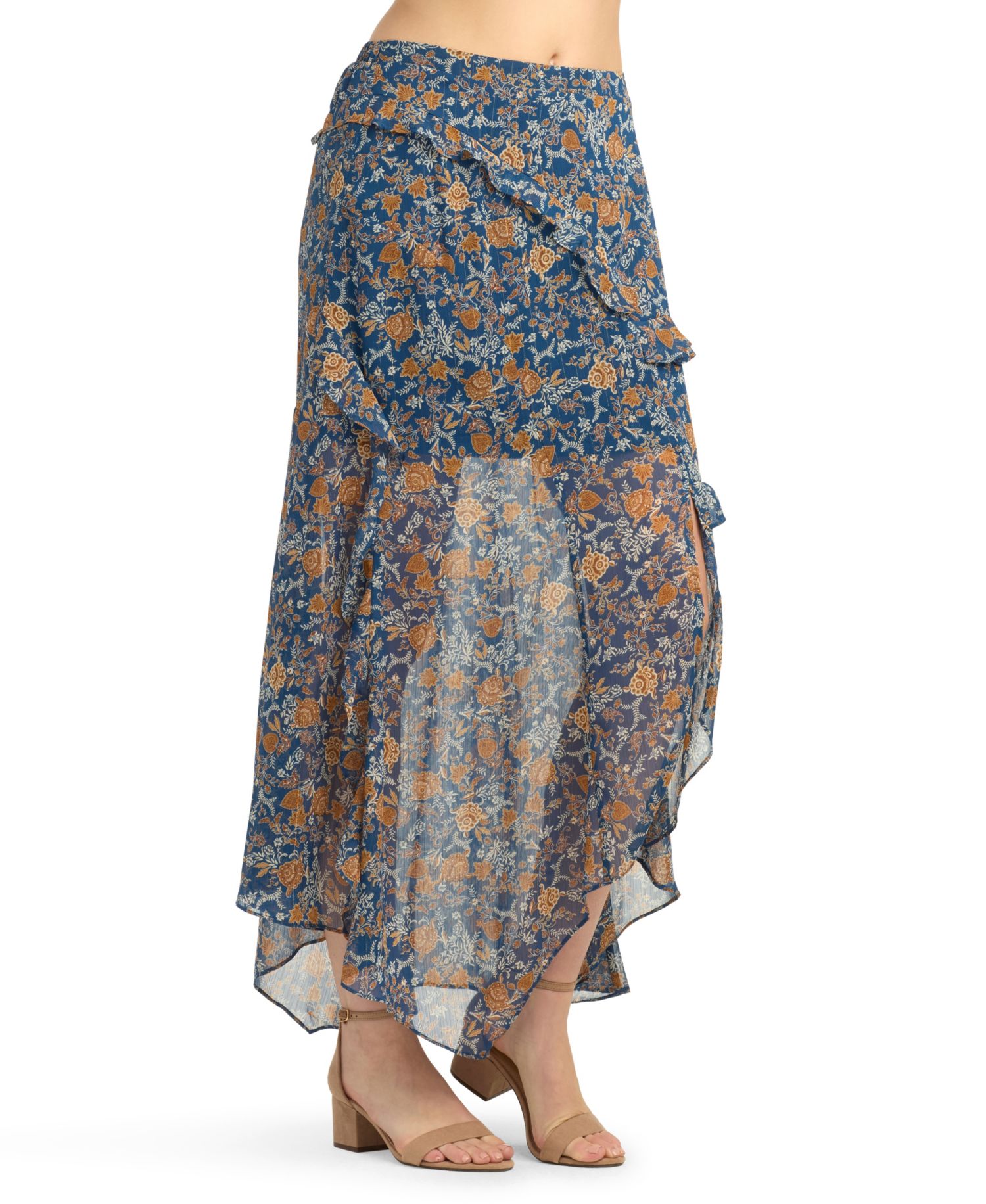 Juniors' Printed A-Line Skirt