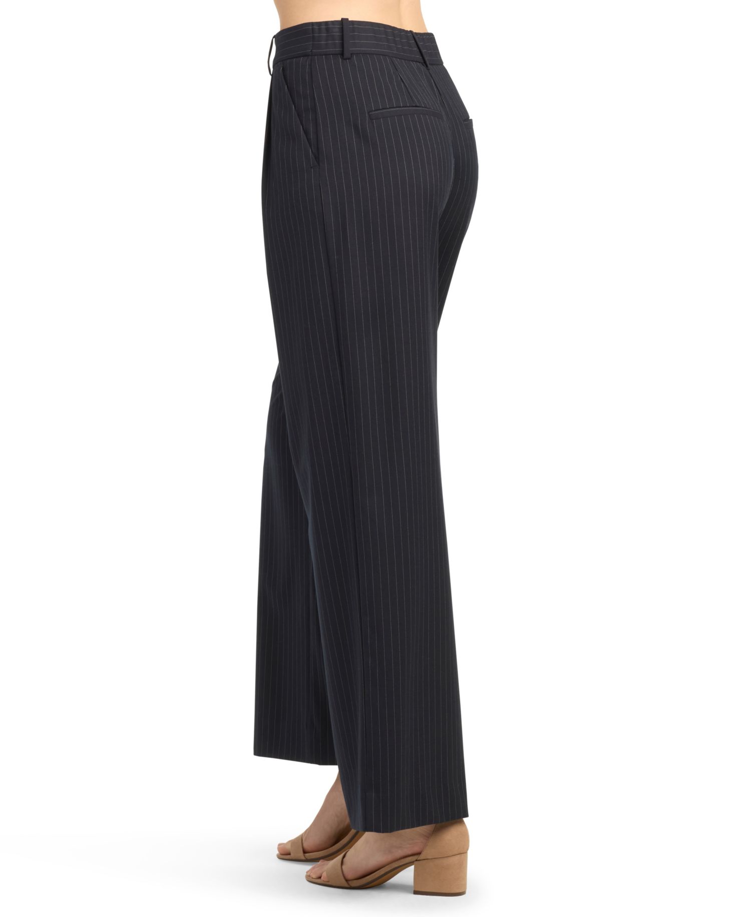 Juniors' Pinstripe Pleated Pants