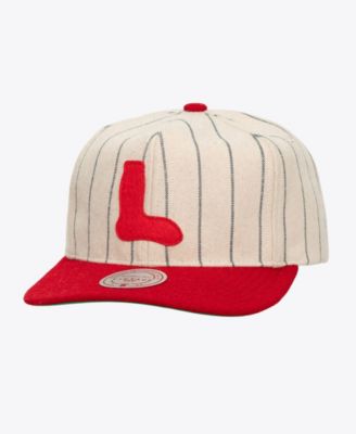 Men's and Women's Cream Boston Red Sox Vintage Ground Melton Wool Pinstripe Adjustable Hat
