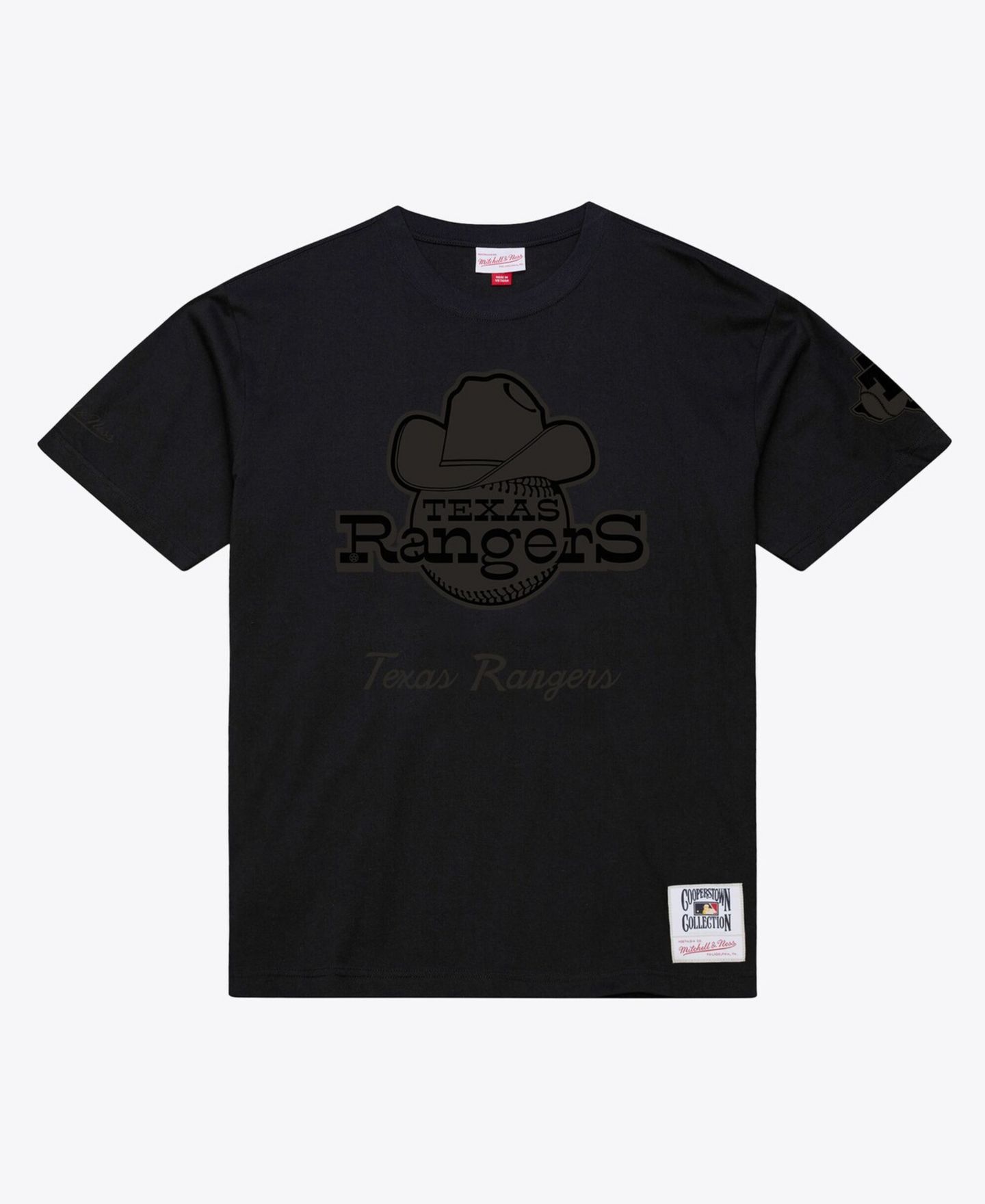 Мужская футболка Mitchell & Ness Black Texas Rangers Cooperstown Collection Phantom — фото 1