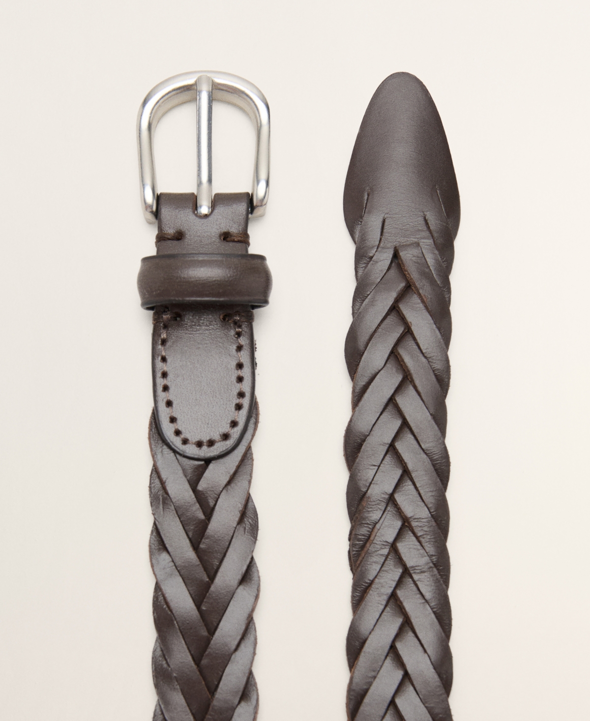 Mango Men's Braided Leather Belt