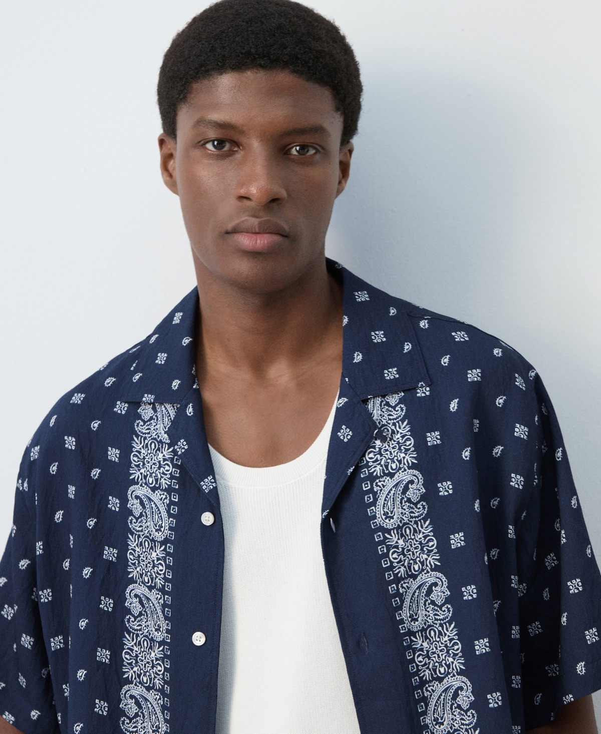Mango Men's Printed Fluid Regular-Fit Shirt