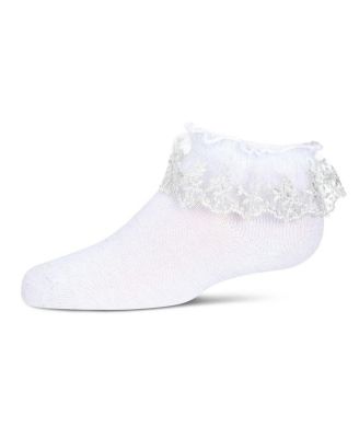 Baby Girls Step and Shimmer Ruffle Anklet Socks