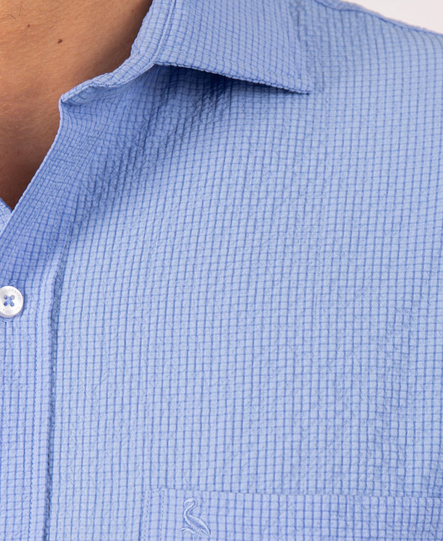 Men's Solid Seersucker Short Sleeve Shirt