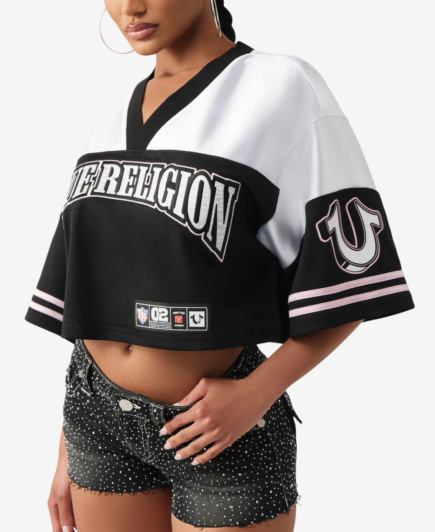 Women's Crystal Sporty Jersey Shirt