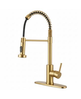Kitchen Faucet with Pull Down Sprayer Industrial 1 Handle 1 Hole Or 3 Hole Faucet for Farmhouse Camper Laundry Utility Rv Wet Bar Sinks