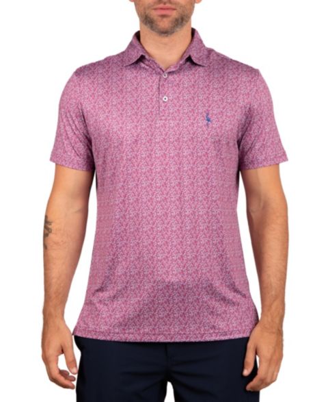 Мужское поло Tailorbyrd Mini Ditsy Performance Polo, цвет: Бордовый