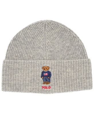 Men's Solid Flag Bear Beanie
