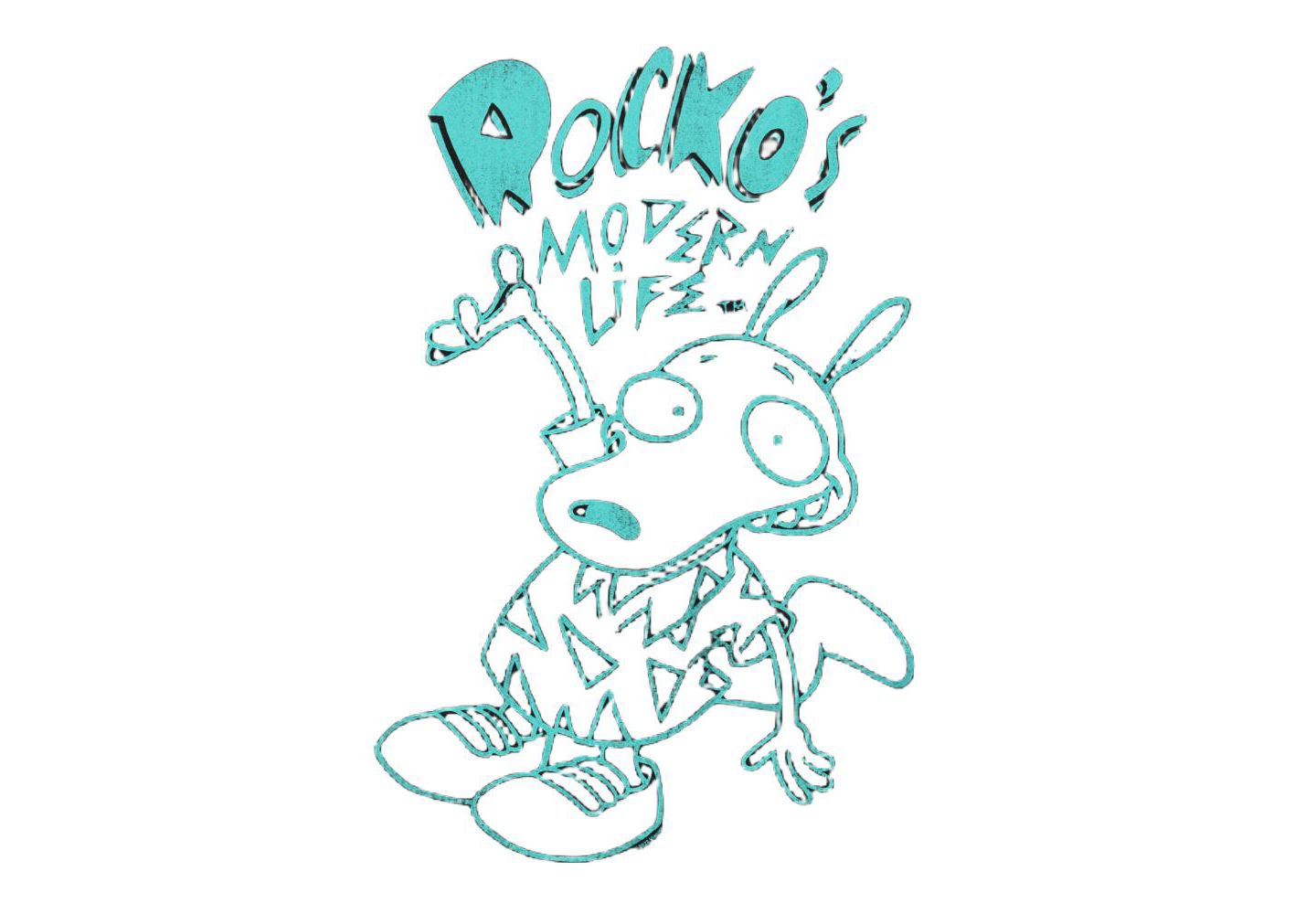 Мужская футболка Rugrats Rocko s Modern Life Rocko's Modern Life Neon Rocko, цвет: Чёрный — фото 2