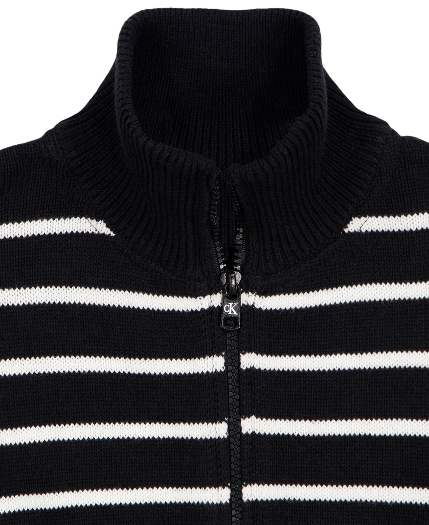 Girls' 7-16 Stripe Full-Zip Cardigan Sweater