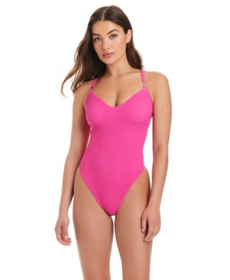 Women's Textured Tide Sweetheart One-Piece Swimsuit